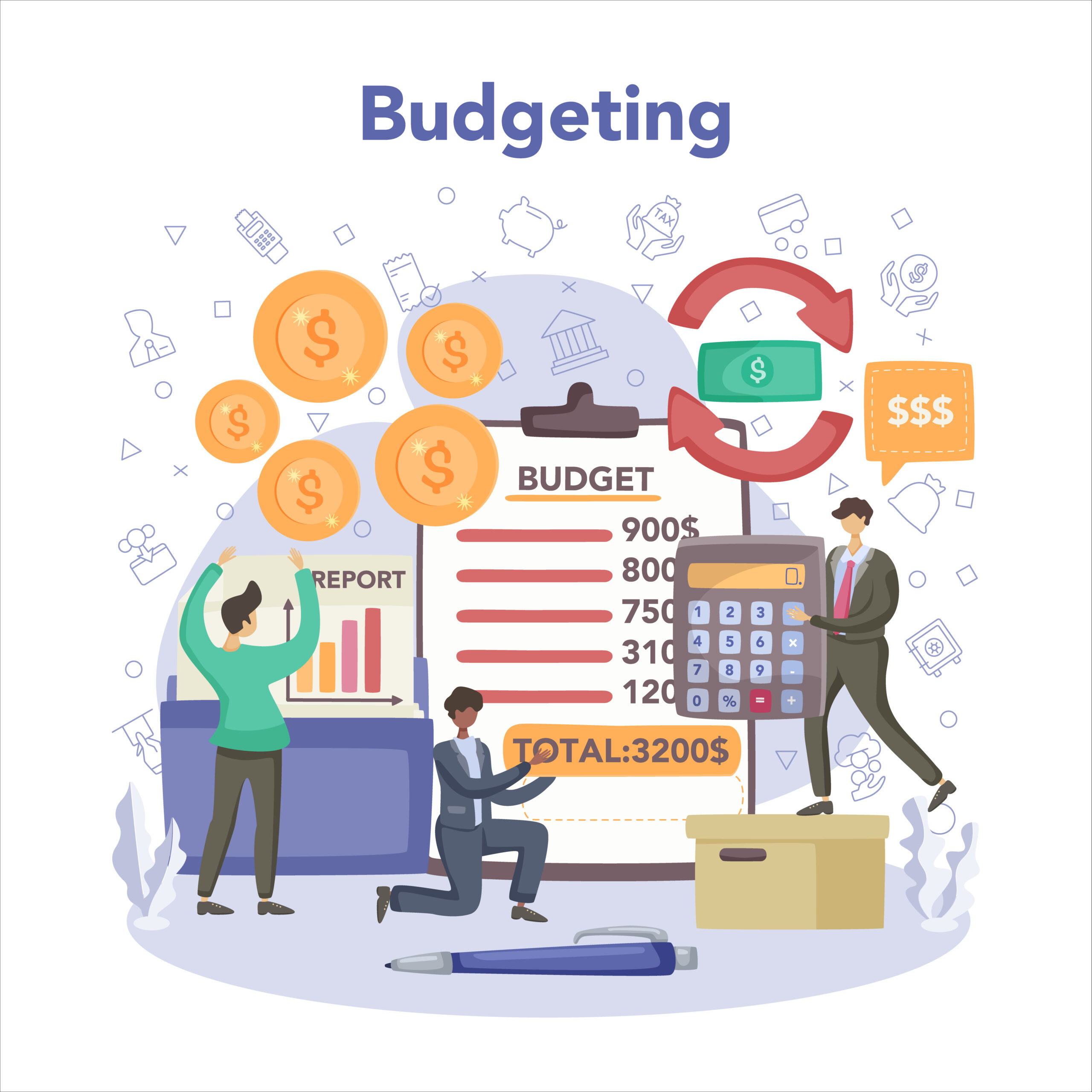 Financial advisor or financier concept. Business character making