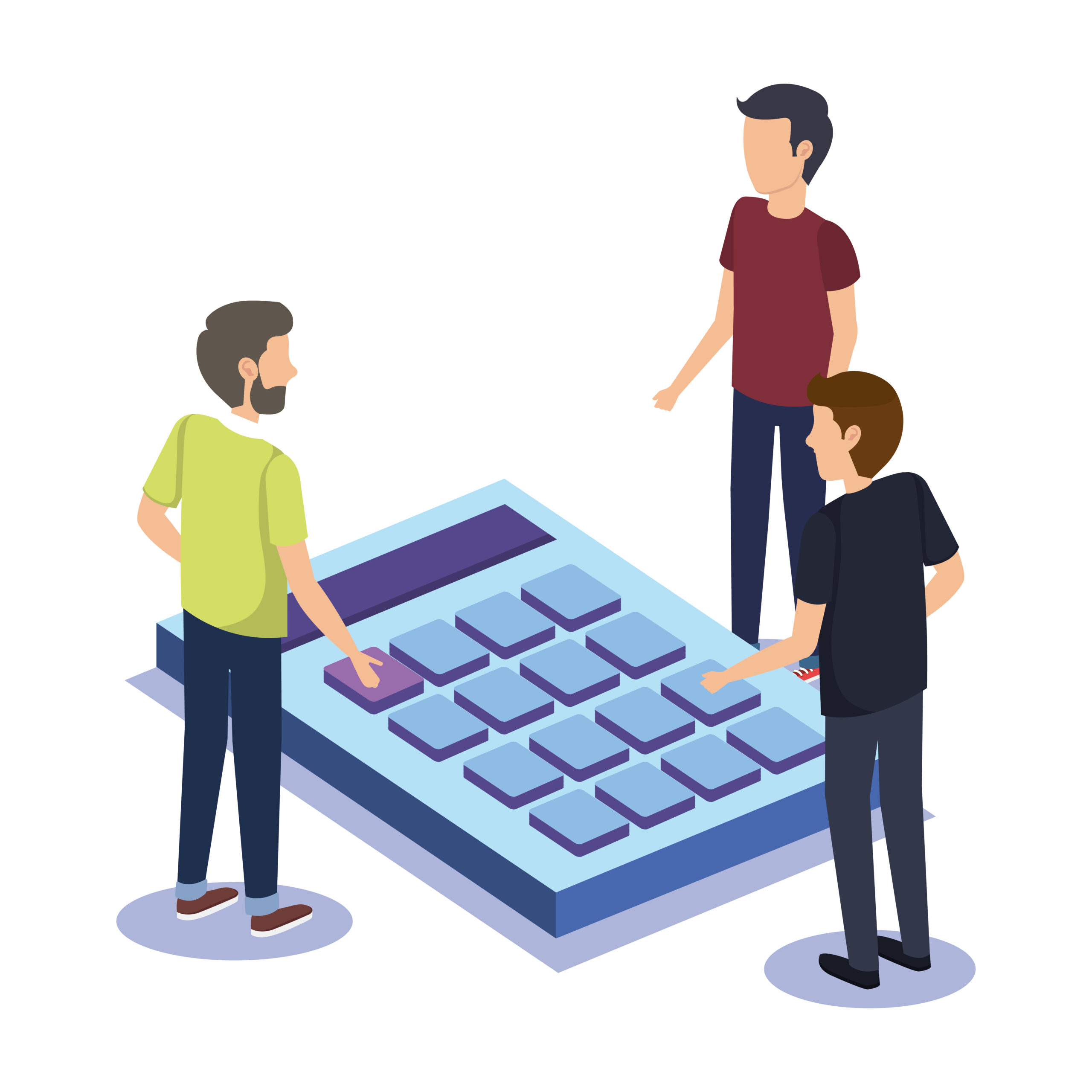 group of people teamwork with calculator