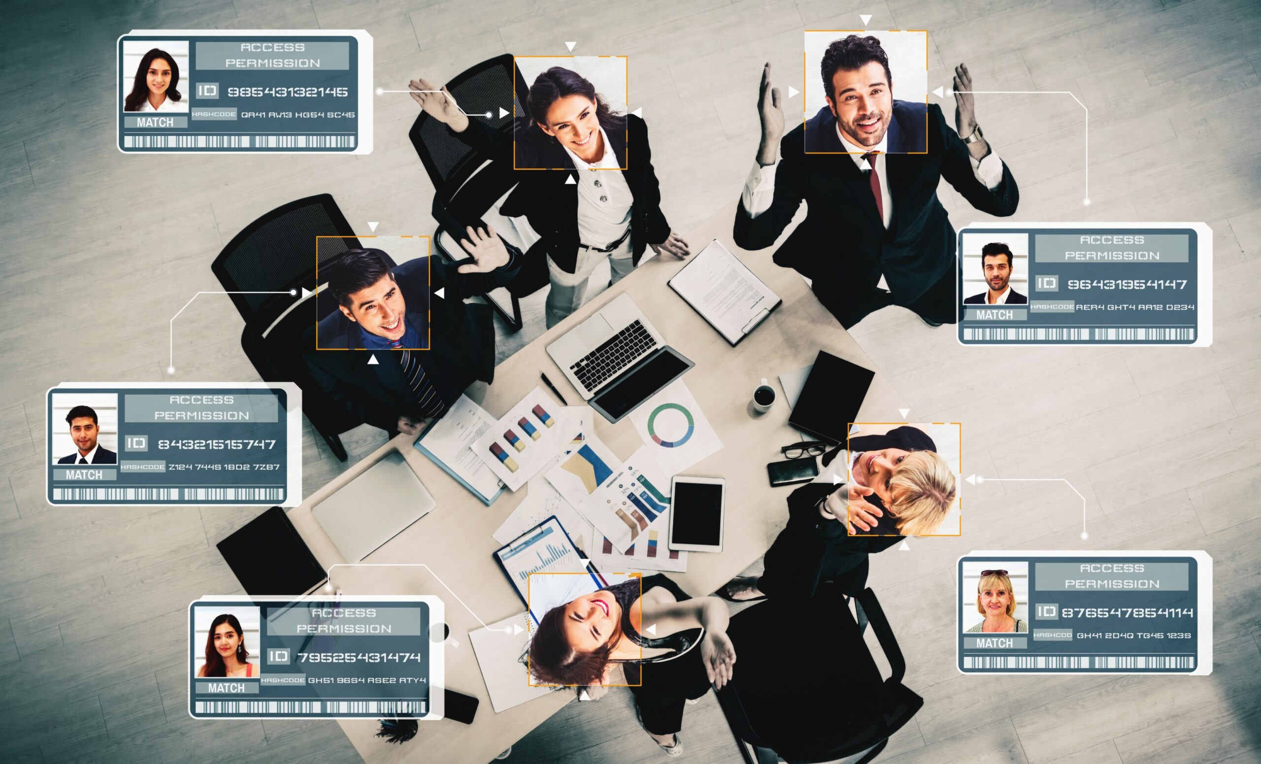 Facial recognition technology scan and detect people face for identification