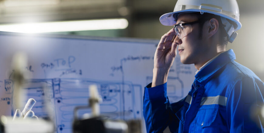 male-asian-engineer-professional-having-discussion-standing-by-machine-factory-two-asian-coworker-brainstorm-explaining-solves-process-curcuit-mother-board-machine