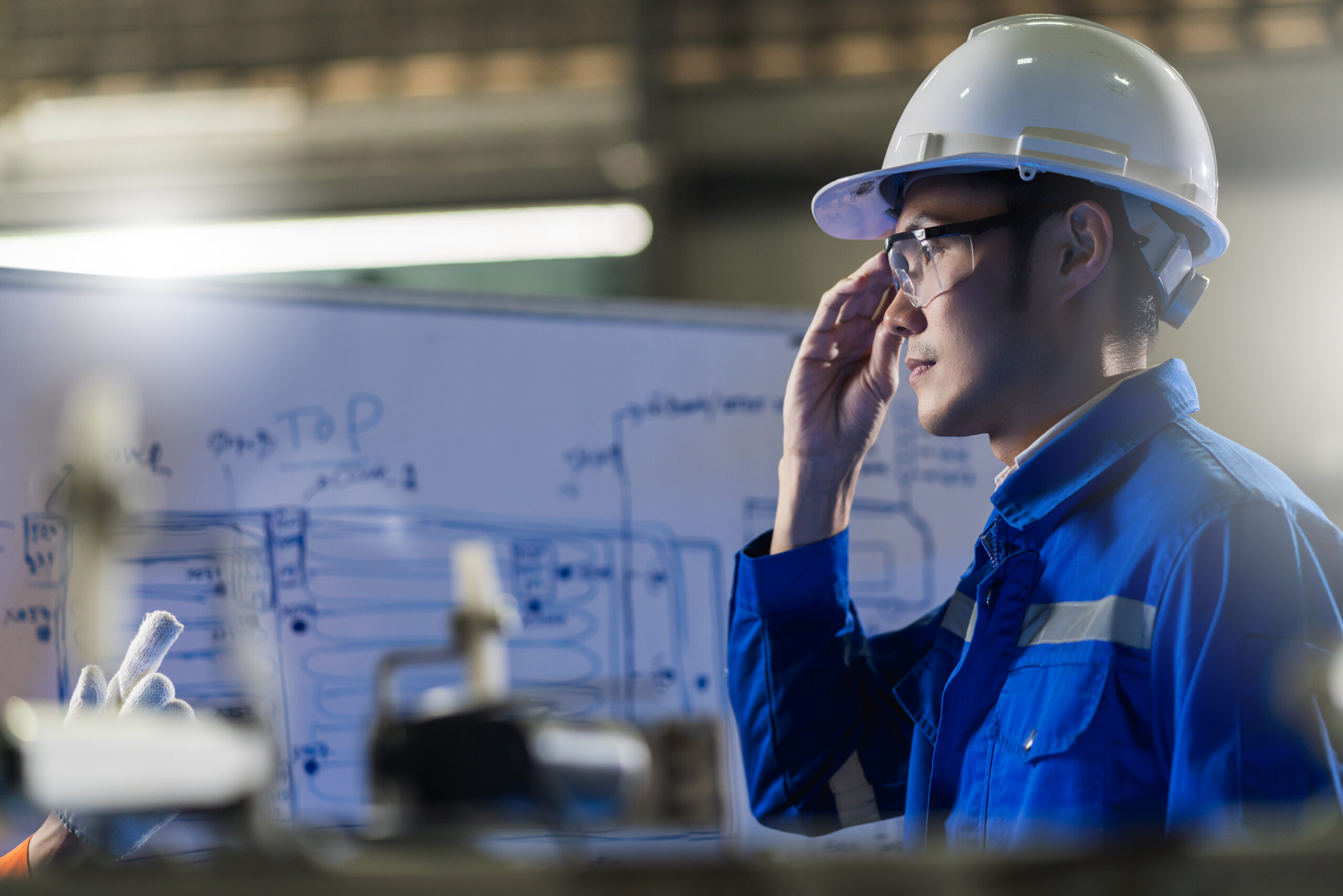 male-asian-engineer-professional-having-discussion-standing-by-machine-factory-two-asian-coworker-brainstorm-explaining-solves-process-curcuit-mother-board-machine