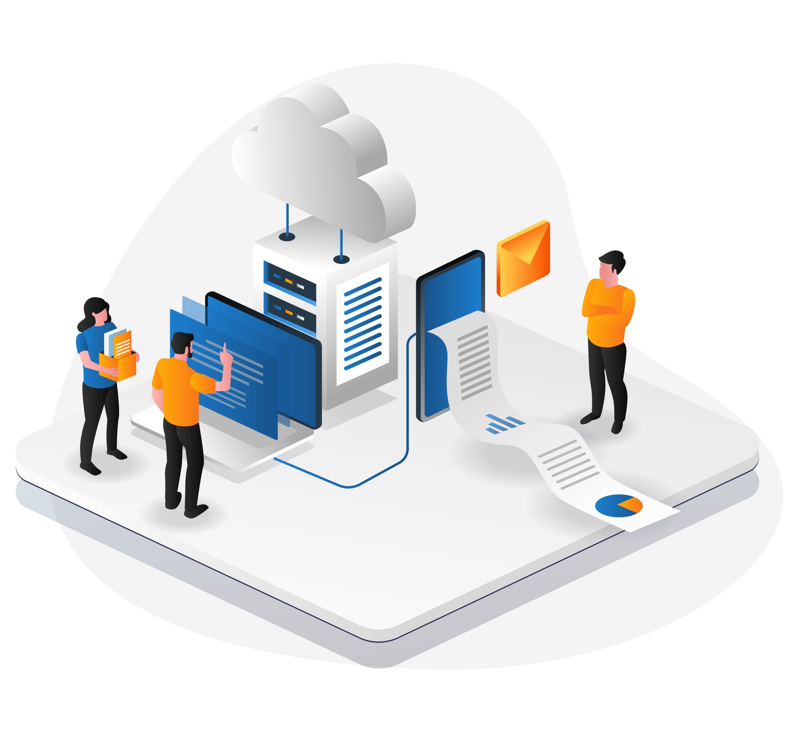 The team analyzes cloud server data